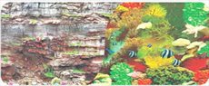 Фон двухсторонний 30см. Камни скалистая стена/ Морской кораллы с рыбами